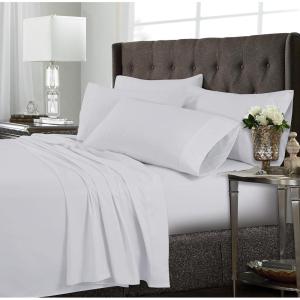 imageTribeca Living 120MFSHEETTWXCP UltraSoft Solid Deep Pocket 4Piece Sheet Set Twin XL Chili Pepper RedWhite