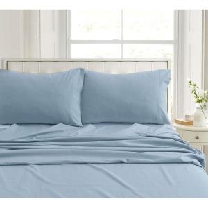 imageTribeca Living CHREVESNSHTW Deep Pocket Sheet Set Twin Xmas Eve SnowflakesCloud Blue