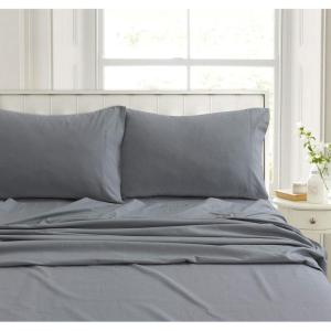 imageTribeca Living CHREVESNSHTW Deep Pocket Sheet Set Twin Xmas Eve SnowflakesGrey