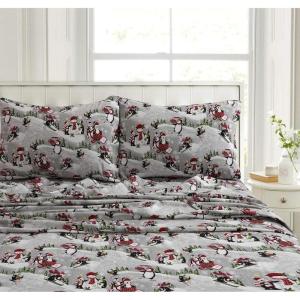 imageTribeca Living CHREVESNSHTW Deep Pocket Sheet Set Twin Xmas Eve SnowflakesIceland