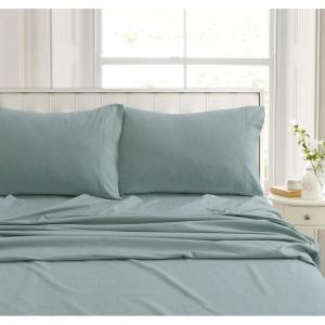 imageTribeca Living CHREVESNSHTW Deep Pocket Sheet Set Twin Xmas Eve SnowflakesSilver Green
