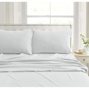 imageTribeca Living CHREVESNSHTW Deep Pocket Sheet Set Twin Xmas Eve SnowflakesWhite