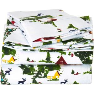 imageTribeca Living SOL230FLSSTWXSA Solid 230GSM Flannel Twill 24 inch Extra Deep Pocket Sheet Set with Oversize Flat Twin XL Sage GreenNorth Pole