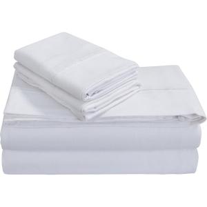 imageTribeca Living SOL230FLSSTWXSA Solid 230GSM Flannel Twill 24 inch Extra Deep Pocket Sheet Set with Oversize Flat Twin XL Sage GreenWhite