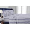 imageTribeca Living 200 GSM Stripe Printed Deep Pocket Flannel Sheet Set Twin BlueBlue