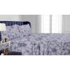 imageTribeca Living 200 GSM Stripe Printed Deep Pocket Flannel Sheet Set Twin BlueFloral