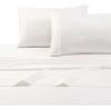 imageTribeca Living Cal King Flat Sheet Soft Egyptian Cotton Sateen Solid Sheets Oversized 500 Thread Count Luxury Bedding Midnight BlueWhite