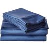 imageTribeca Living King Bed Sheet Set Soft Egyptian Cotton Sateen Solid Sheets and Pillowcase Set Deep Pocket 500 Thread Count 6Piece Luxury Bedding Midnight Blue