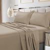 imageTribeca Living Soft Egyptian Cotton Sateen Solid Sheets and Pillowcase Set Deep Pocket 600 Thread Count 6Piece Luxury Bedding California King ClayClay