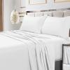 imageTribeca Living Soft Egyptian Cotton Sateen Solid Sheets and Pillowcase Set Deep Pocket 600 Thread Count 6Piece Luxury Bedding California King ClayWhite