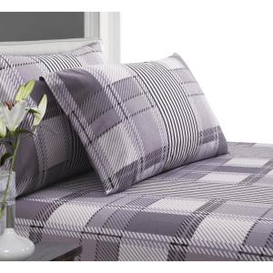 imageTribeca Living 170 GSM Modern Stripe Printed Deep Pocket Flannel Sheet Set TwinTwin