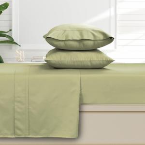 imageTribeca Living 500 Thread Count Egyptian Cotton Sateen Deep Pocket Sheet Set Queen GoldGreen