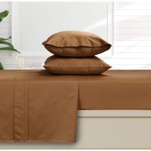 imageTribeca Living Cal King Flat Sheet Soft Egyptian Cotton Sateen Solid Sheets Oversized 500 Thread Count Luxury Bedding Midnight BlueCaf
