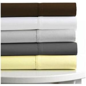 imageTribeca Living Egyptian Cotton Sateen 600 Thread Count Deep Pocket Sheet Set Twin XLarge Silver Grey
