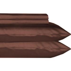 imageTribeca Living Soft Egyptian Cotton Sateen Solid Sheets and Pillowcase Set Deep Pocket 600 Thread Count 6Piece Luxury Bedding California King ClayChocolate