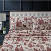 imageTribeca Living 100 Cotton Flannel Sheet Set  200 GSM Deep Pocket Ultra Soft ampamp Cozy Full Deer Toile CharcoalDeer Toile Deep Red