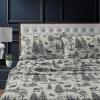imageTribeca Living 100 Cotton Flannel Sheet Set  200 GSM Deep Pocket Ultra Soft ampamp Cozy Full Deer Toile CharcoalDeer Toile Charcoal