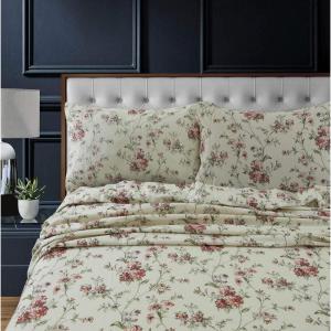 imageTribeca Living 100 Cotton Flannel Sheet Set  200 GSM Deep Pocket Ultra Soft ampamp Cozy Full Deer Toile CharcoalDollhouse Floral