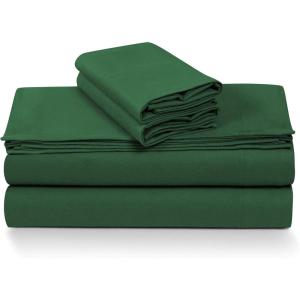 imageTribeca Living 100 Cotton Flannel Sheet Set  200 GSM Deep Pocket Ultra Soft ampamp Cozy Full Deer Toile CharcoalEmerald Green