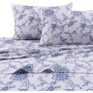 imageTribeca Living 100 Cotton Flannel Sheet Set  200 GSM Deep Pocket Ultra Soft ampamp Cozy Full Deer Toile CharcoalFloral