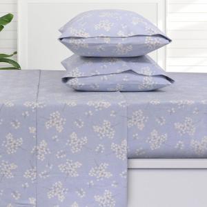imageTribeca Living 100 Cotton Flannel Sheet Set  200 GSM Deep Pocket Ultra Soft ampamp Cozy Full Deer Toile CharcoalGiovanna Floral