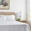 imageTribeca Living California King Bed Sheet Set Soft Egyptian Cotton Sateen Solid Sheets and Pillowcase Set Extra Deep Pocket 800 Thread Count 4Piece Luxury Bedding WhiteWhite