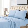 imageTribeca Living California King Bed Sheet Set Soft Egyptian Cotton Sateen Solid Sheets and Pillowcase Set Extra Deep Pocket 800 Thread Count 4Piece Luxury Bedding WhiteBlue