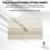 imageTribeca Living California King Bed Sheet Set Soft Egyptian Cotton Sateen Solid Sheets and Pillowcase Set Extra Deep Pocket 800 Thread Count 4Piece Luxury Bedding WhiteIvory