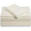 imageTribeca Living California King Bed Sheet Set Soft Egyptian Cotton Sateen Solid Sheets and Pillowcase Set Extra Deep Pocket 800 Thread Count 4Piece Luxury Bedding WhiteBlue