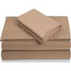 imageTribeca Living California King Bed Sheet Set Soft Egyptian Cotton Sateen Solid Sheets and Pillowcase Set Extra Deep Pocket 800 Thread Count 4Piece Luxury Bedding WhiteCaf
