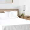 imageTribeca Living California King Bed Sheet Set Soft Egyptian Cotton Sateen Solid Sheets and Pillowcase Set Extra Deep Pocket 800 Thread Count 4Piece Luxury Bedding WhiteWhite