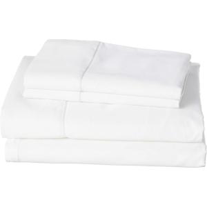 imageTribeca Living California King Bed Sheet Set Soft Egyptian Cotton Sateen Solid Sheets and Pillowcase Set Extra Deep Pocket 800 Thread Count 4Piece Luxury Bedding WhiteWhite