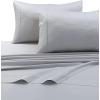 imageTribeca Living Soft Egyptian Cotton Sateen Solid Pillowcase Set Extra Deep Pocket 600 Thread Count Bed Sheet Cal King WhiteSilver Grey