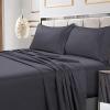 imageTribeca Living Soft Egyptian Cotton Sateen Solid Pillowcase Set Extra Deep Pocket 600 Thread Count Bed Sheet Cal King WhiteSteel