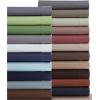 imageTribeca Living California King Bed Sheet Set Soft Cotton Sateen Solid Sheets and Pillowcase Set Deep Pocket 750 Thread Count 4Piece Luxury Bedding Navy BlueSky Blue