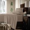 imageTribeca Living California King Bed Sheet Set Soft Cotton Sateen Solid Sheets and Pillowcase Set Deep Pocket 750 Thread Count 4Piece Luxury Bedding Navy BlueSky Blue