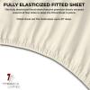 imageTribeca Living King Bed Sheet Set Soft Cotton Sateen Solid Sheets and Pillowcase Set Extra Deep Pocket 750 Thread Count 4Piece Luxury Bedding WhiteBone
