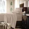 imageTribeca Living King Bed Sheet Set Soft Cotton Sateen Solid Sheets and Pillowcase Set Extra Deep Pocket 750 Thread Count 4Piece Luxury Bedding WhiteCashmere