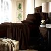 imageTribeca Living King Bed Sheet Set Soft Cotton Sateen Solid Sheets and Pillowcase Set Extra Deep Pocket 750 Thread Count 4Piece Luxury Bedding WhiteDark Chocolate