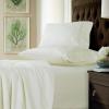 imageTribeca Living King Bed Sheet Set Soft Cotton Sateen Solid Sheets and Pillowcase Set Extra Deep Pocket 750 Thread Count 4Piece Luxury Bedding WhiteIvory