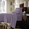 imageTribeca Living King Bed Sheet Set Soft Cotton Sateen Solid Sheets and Pillowcase Set Extra Deep Pocket 750 Thread Count 4Piece Luxury Bedding WhiteLavender