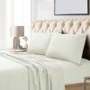imageTribeca Living Soft Egyptian Cotton Sateen Solid Pillowcase Extra Deep Pocket Bed Sheet Set California King Ivory 4 Count
