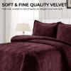imageTribeca Living Oversized Velvet Quilt 3Piece Queen Bed Set 260GSM Soft Quilted Velvet Includes One Quilt ampamp Two Shams TealPlum