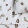 imageTribeca Living Cotton Flannel King Pillowcases UltraSoft Portuguese Printed Flannel Bedding Set of 2 Chiara LeavesPine Cones and Berries