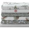 imageTribeca Living Cotton Flannel King Pillowcases UltraSoft Portuguese Printed Flannel Bedding Set of 2 Chiara LeavesPine Cones and Berries