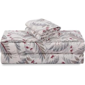 imageTribeca Living Cotton Flannel King Pillowcases UltraSoft Portuguese Printed Flannel Bedding Set of 2 Chiara LeavesChiara Leaves