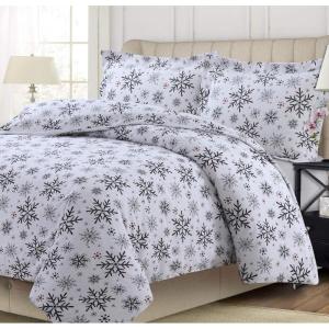 imageTribeca Living LISNODUVETKIDB Duvet Set King Let it Snow BlueLet It Snow