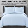 image300 Thread Count Rayon from Bamboo Oversized Duvet Cover Set Queen Blue