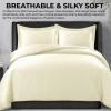 image300 Thread Count Rayon from Bamboo Oversized Duvet Cover Set Queen Ivory