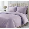 imageTribeca Living Cotton Queen Duvet Cover Set 750 Thread Count 3 Piece Set Includes Plain Oversized Queen Duvet Cover ampamp Two Sham Pillowcases WhiteLavender